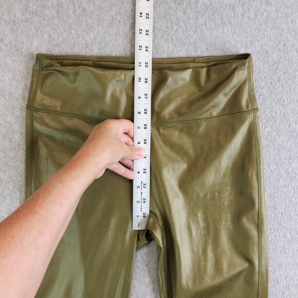 Fabletics Leggings Womens L Dark Moss Shine Anywhere Motion 365 High Waisted - Picture 11 of 14
